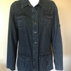 Mossimo Blue Utility Field Denim Jacket Large EUC